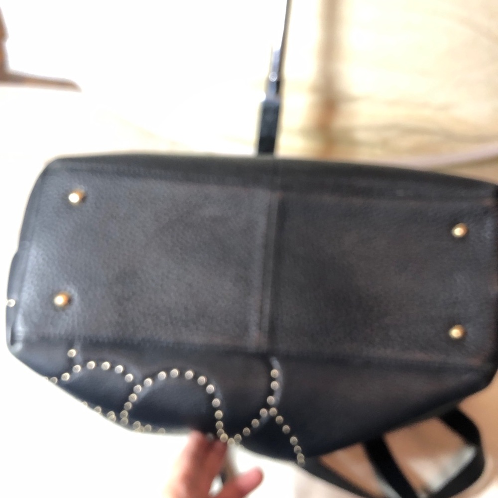 Karl Lagerfeld Black Tote with Studded Floral Design - Picture 11 of 14